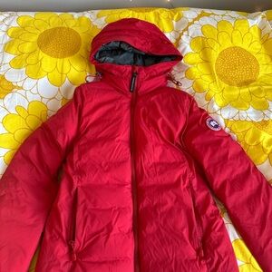 Canada Goose Women's Red Hooded Jacket